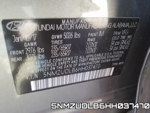 5NMZUDLB6HH037470 фото 2