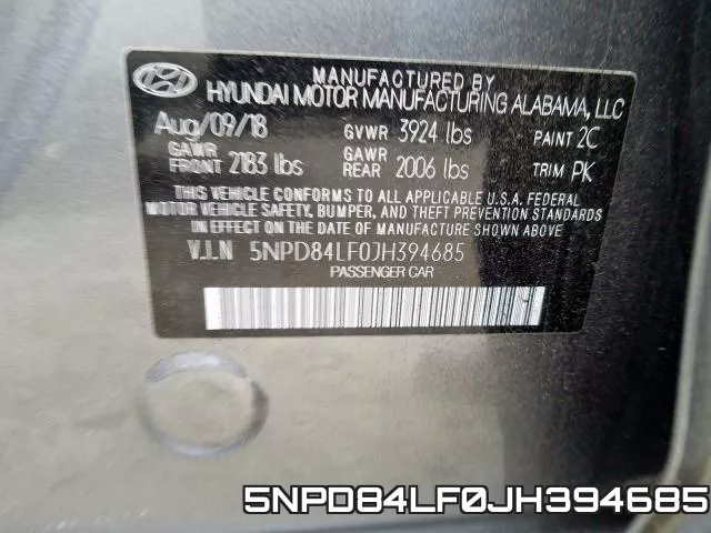 5NPD84LF0JH394685 фото 2