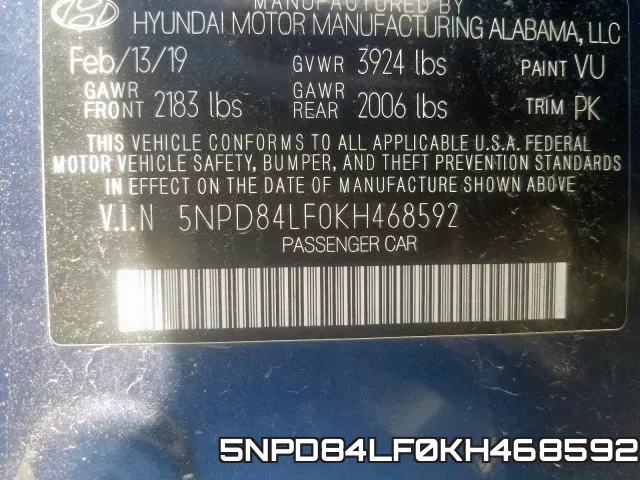 5NPD84LF0KH468592 фото 2