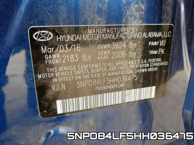 5NPD84LF5HH036475 фото 2