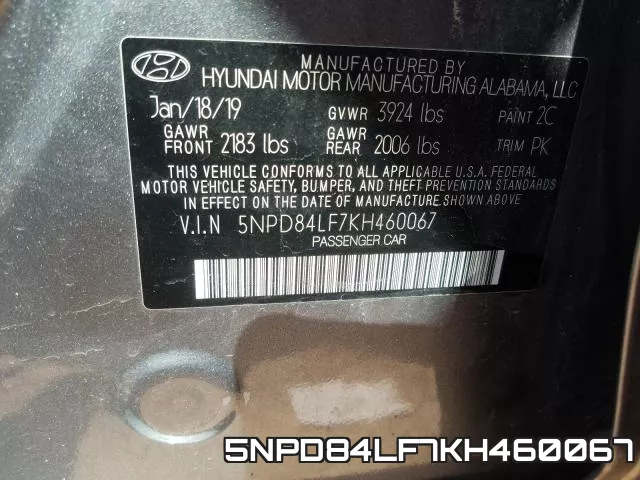 5NPD84LF7KH460067 фото 2