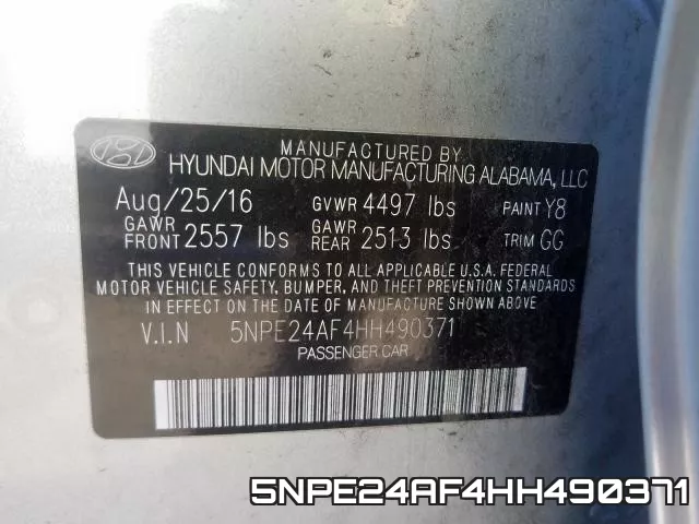5NPE24AF4HH490371 фото 2
