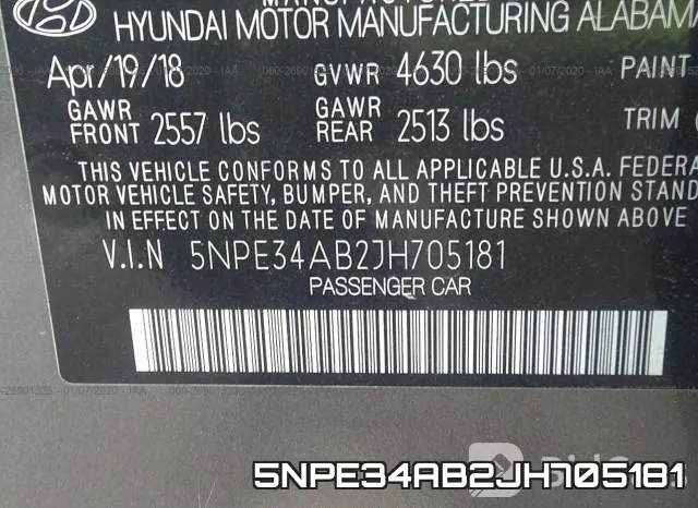5NPE34AB2JH705181 фото 10