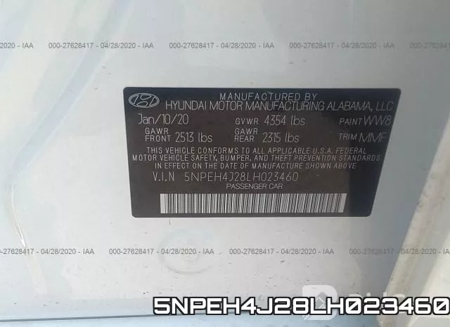 5NPEH4J28LH023460 фото 10