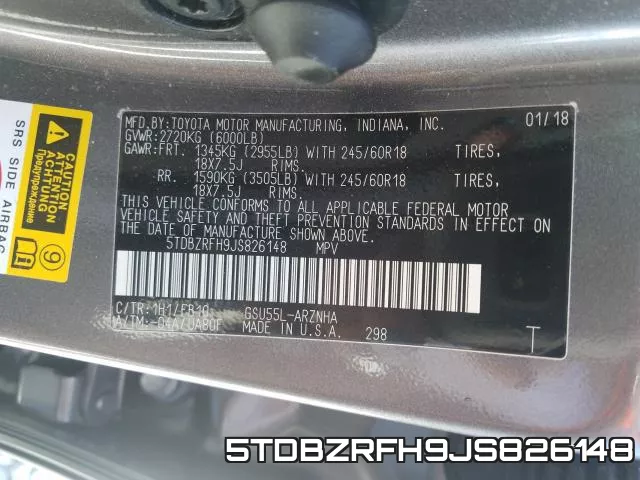 5TDBZRFH9JS826148 фото 2