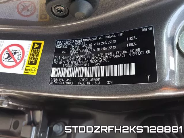 5TDDZRFH2KS728881 фото 2