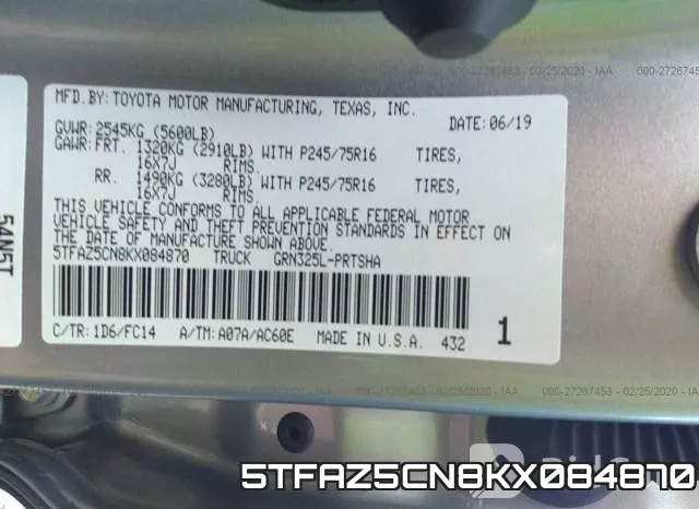 5TFAZ5CN8KX084870 фото 10