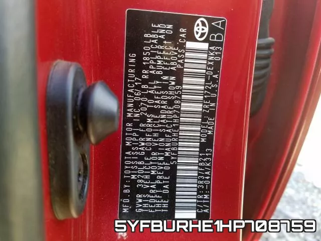 5YFBURHE1HP708759 фото 2