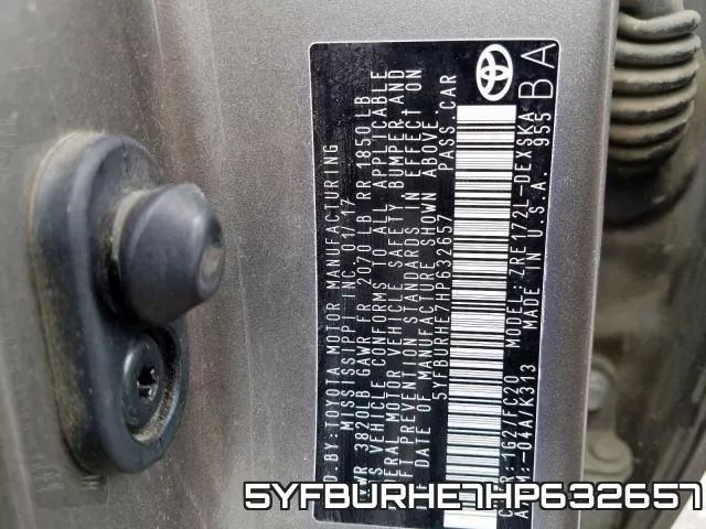 5YFBURHE7HP632657 фото 2