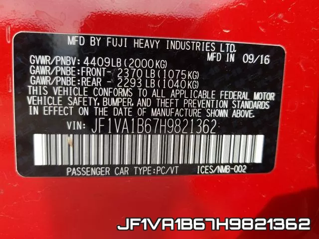 JF1VA1B67H9821362 фото 2