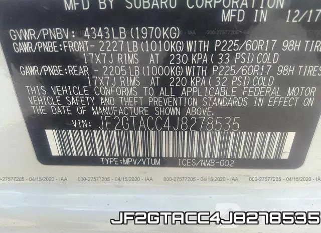 JF2GTACC4J8278535 фото 10
