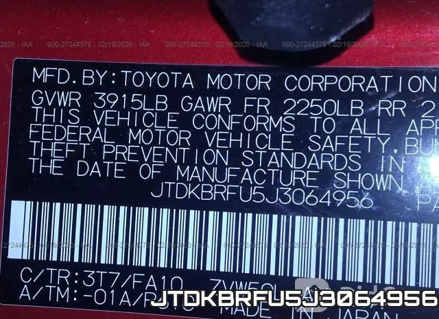 JTDKBRFU5J3064956 фото 10