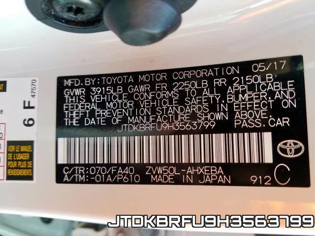 JTDKBRFU9H3563799 фото 2