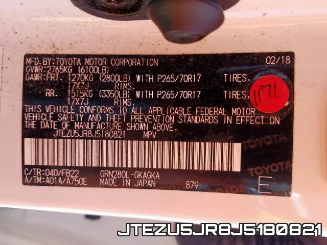 JTEZU5JR8J5180821 фото 2