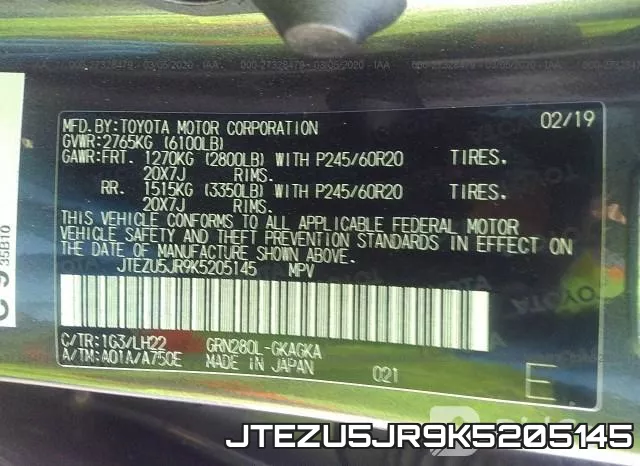 JTEZU5JR9K5205145 фото 10