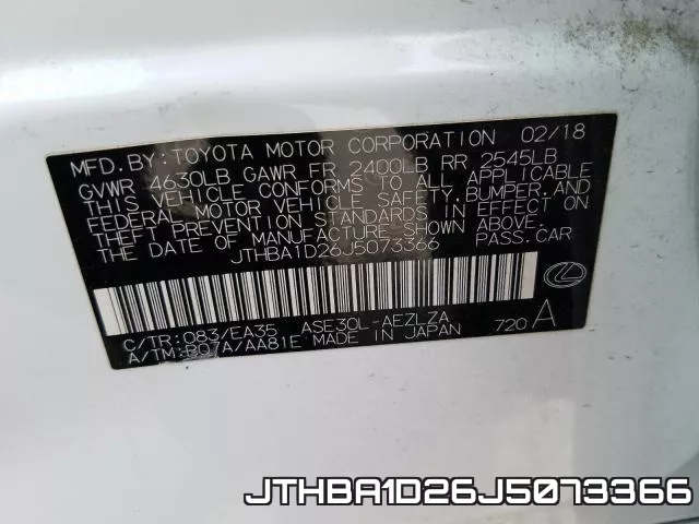 JTHBA1D26J5073366 фото 2