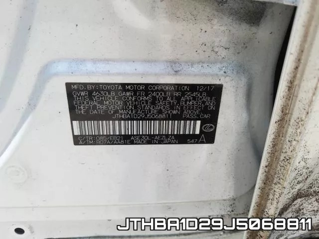 JTHBA1D29J5068811 фото 2