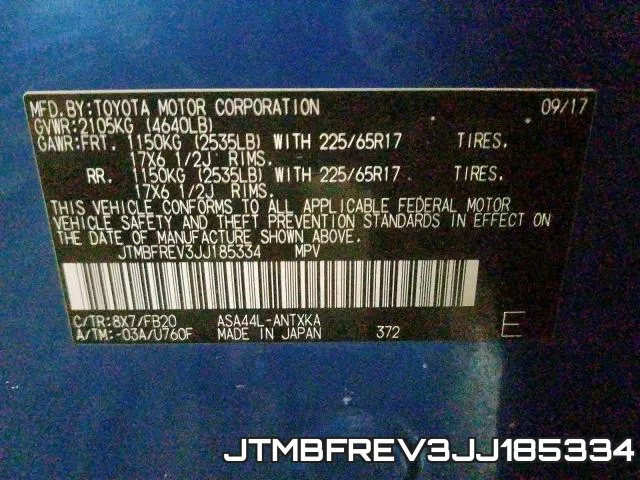 JTMBFREV3JJ185334 фото 2