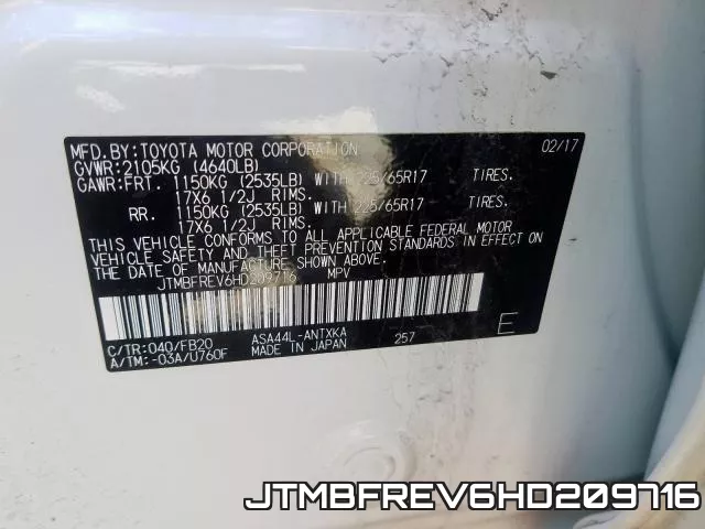 JTMBFREV6HD209716 фото 2