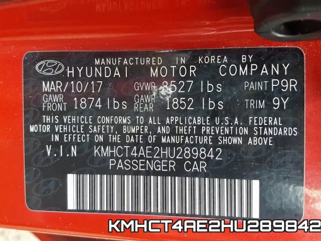 KMHCT4AE2HU289842 фото 2