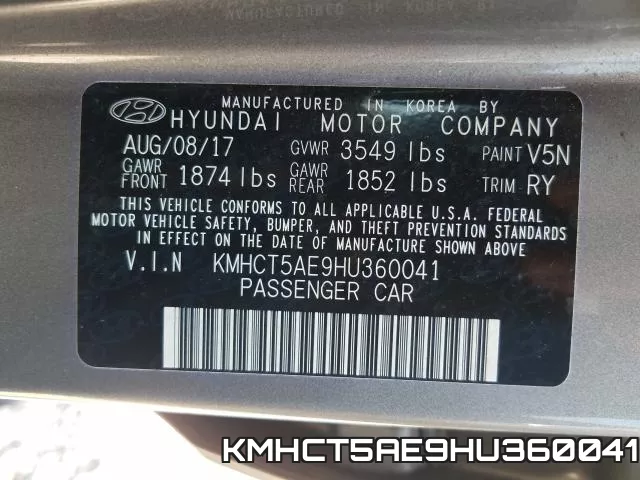 KMHCT5AE9HU360041 фото 2