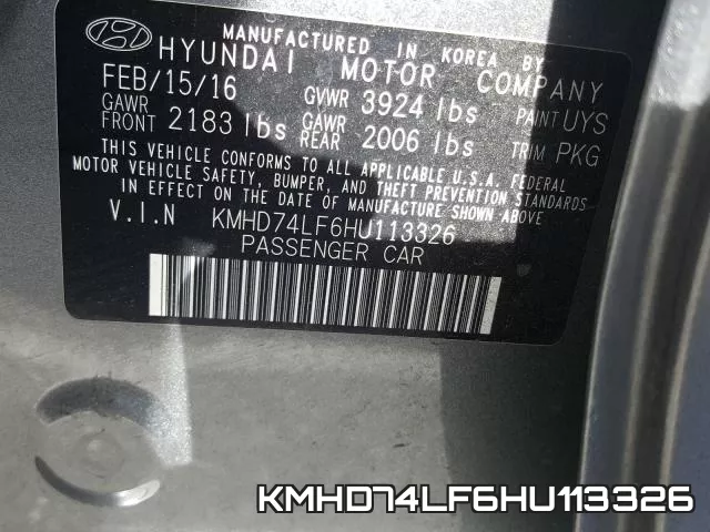 KMHD74LF6HU113326 фото 2