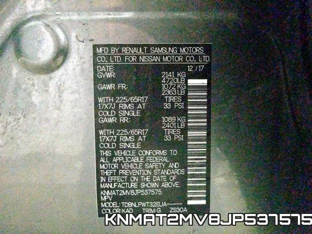 KNMAT2MV8JP537575 фото 2