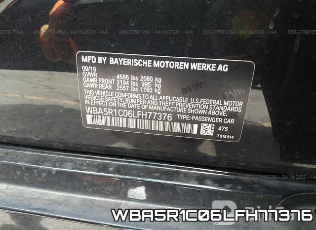 WBA5R1C06LFH77376 фото 10