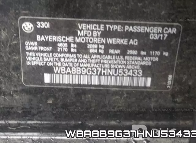 WBA8B9G37HNU53433 фото 10
