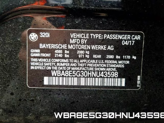 WBA8E5G30HNU43598 фото 2