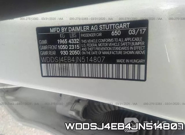 WDDSJ4EB4JN514807 фото 10