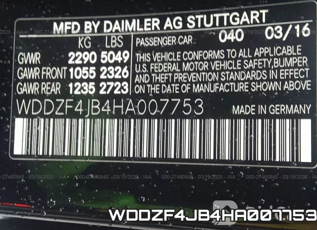 WDDZF4JB4HA007753 фото 10