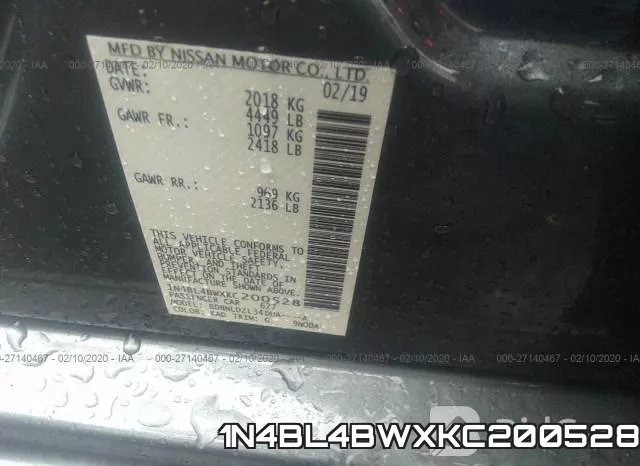 1N4BL4BWXKC200528 фото 10