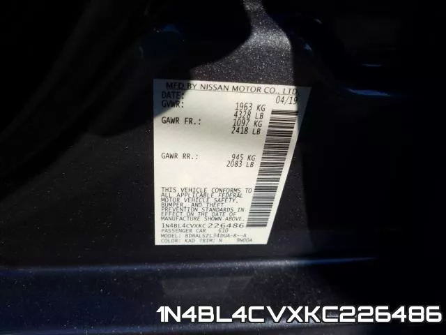 1N4BL4CVXKC226486 фото 2