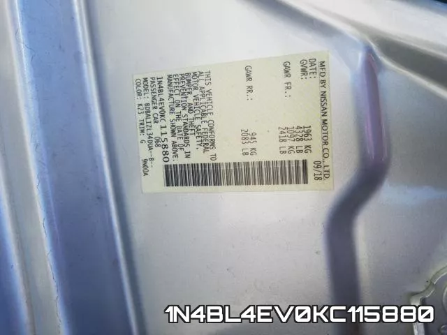 1N4BL4EV0KC115880 фото 2
