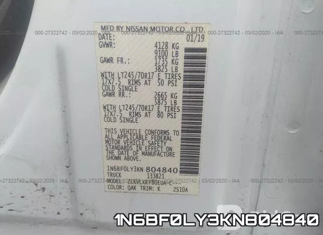 1N6BF0LY3KN804840 фото 10