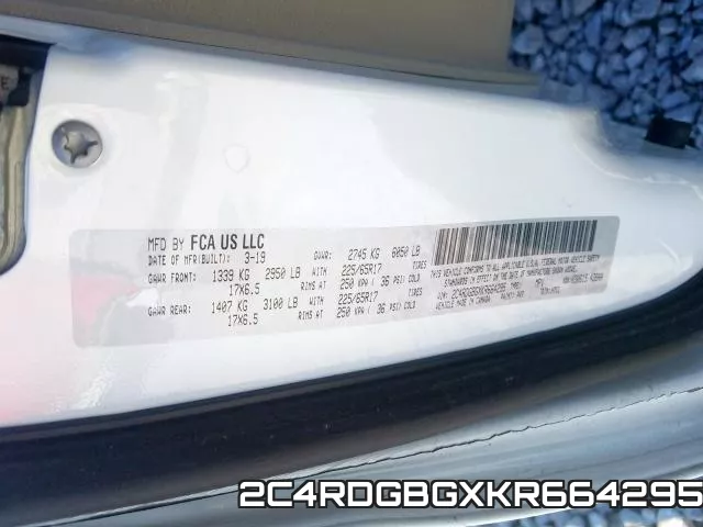 2C4RDGBGXKR664295 фото 2