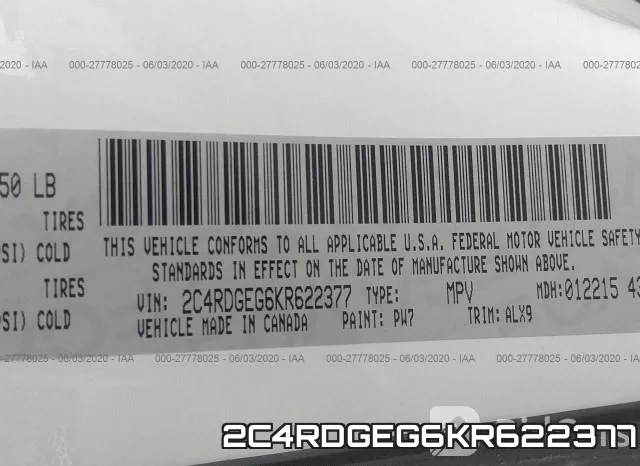 2C4RDGEG6KR622377 фото 10