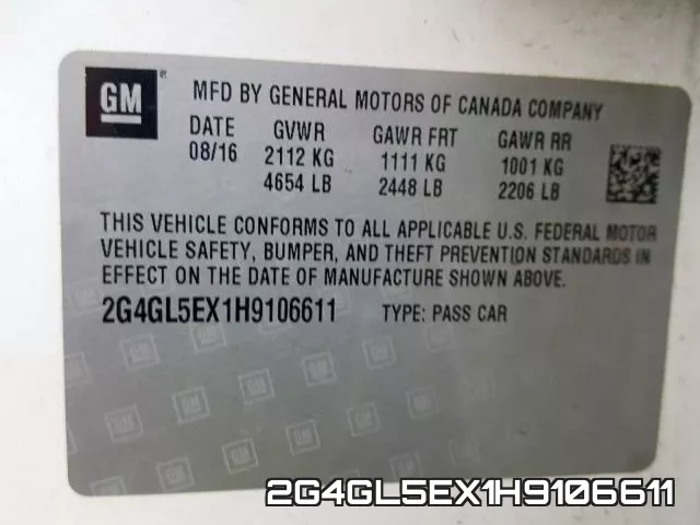 2G4GL5EX1H9106611 фото 2