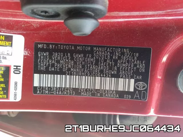 2T1BURHE9JC064434 фото 2