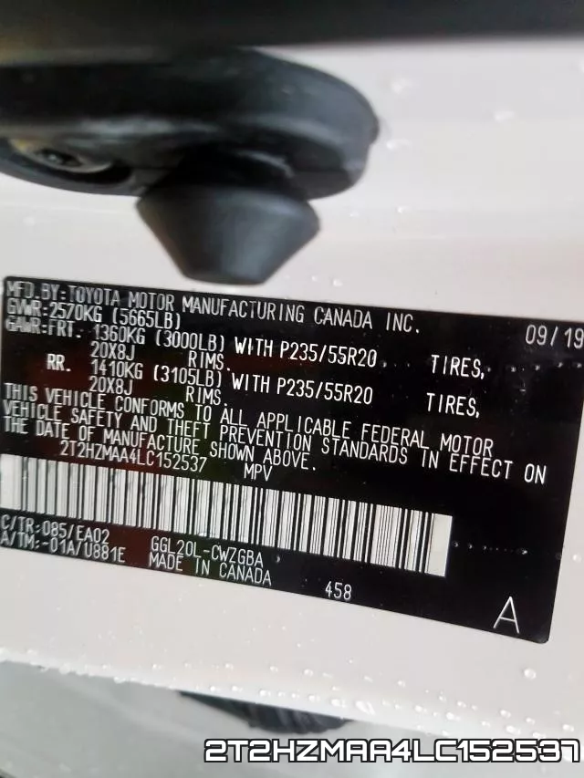 2T2HZMAA4LC152537 фото 2