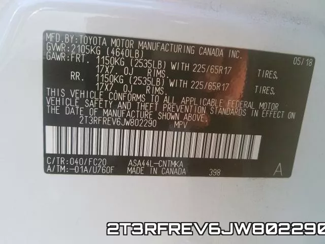 2T3RFREV6JW802290 фото 2