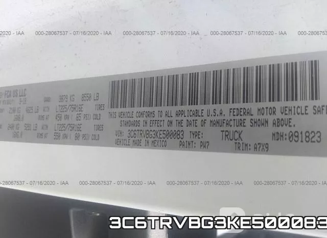 3C6TRVBG3KE500083 фото 10