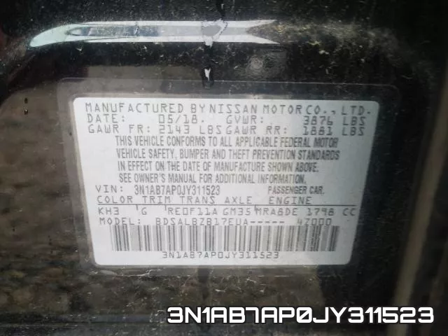 3N1AB7AP0JY311523 фото 2