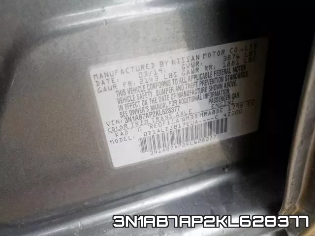 3N1AB7AP2KL628377 фото 2