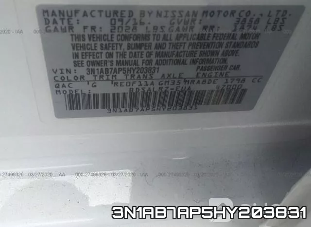 3N1AB7AP5HY203831 фото 10