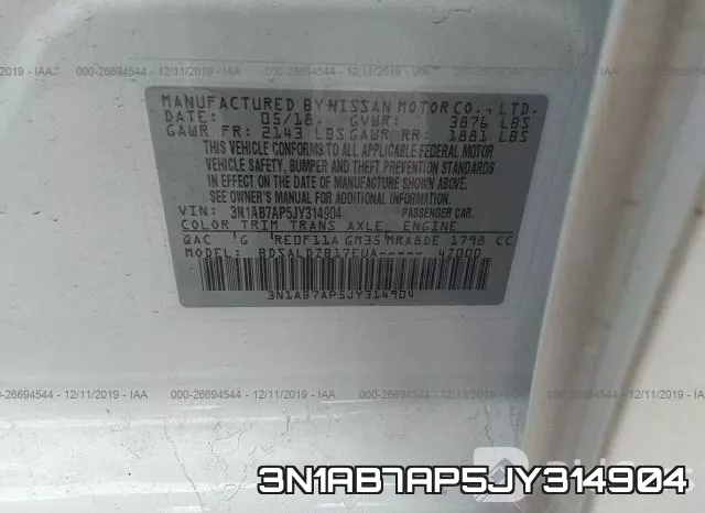 3N1AB7AP5JY314904 фото 10