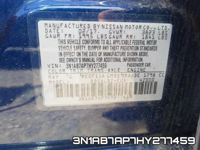 3N1AB7AP7HY277459 фото 2