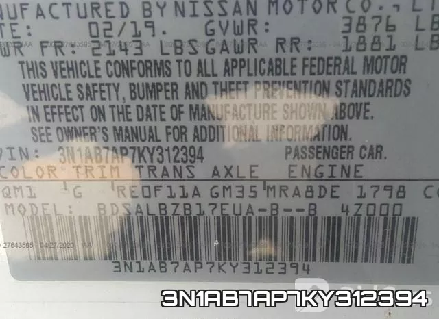 3N1AB7AP7KY312394 фото 10