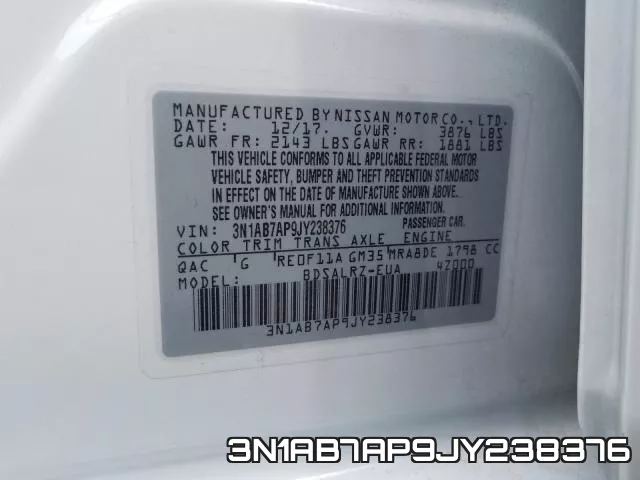 3N1AB7AP9JY238376 фото 2